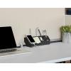 imageBostitch Office 5Piece Desktop Organizer Kit Includes Cable Management Rail Charging Phone Dock Tape Dispenser Sticky Notes Storage Bin Black KTCKIT1BLK Small
