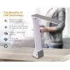 imageBostitch Office KTVLED1810WHITE Powered Rechargeable Battery LED Desk Lamp 3 Color Temperatures Flip Open WhiteGray