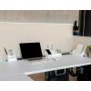 imageBostitch Office Konnect 14Piece Desktop Organizer Kit Includes Cable Management Rails Power Hub Charging Phone Dock Tape Dispenser Sticky Notes Storage Bins White KTCKIT4WHITE