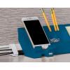imageBostitch Office Konnect 5Piece Desktop Organizer Kit Includes Cable Management Rail Charging Phone Dock Tape Dispenser Sticky Notes Storage Bin Blue KTCKIT1BLUE