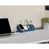 imageBostitch Office Konnect 5Piece Desktop Organizer Kit Includes Cable Management Rail Charging Phone Dock Tape Dispenser Sticky Notes Storage Bin Blue KTCKIT1BLUE