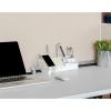 imageBostitch Office Konnect 5Piece Desktop Organizer Kit Includes Cable Management Rail Charging Phone Dock Tape Dispenser Sticky Notes Storage Bin White KTCKIT1WHITE