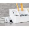 imageBostitch Office Konnect 5Piece Desktop Organizer Kit Includes Cable Management Rail Charging Phone Dock Tape Dispenser Sticky Notes Storage Bin White KTCKIT1WHITE