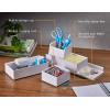 imageBostitch Office Konnect Desk Organizer and Charging Station 2 USB Ports ampamp 2 Plugs Charges Phones ampamp Tablets Accessory Tray 4Piece Design White