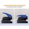 imageBostitch Office Premium 3 Hole Punch 12 Sheet Capacity Metal Rubber Base EasyClean Tray SilverBlue
