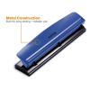 imageBostitch Office Premium 3 Hole Punch 12 Sheet Capacity Metal Rubber Base EasyClean Tray SilverBlue