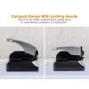 imageBostitch Office Premium 3 Hole Punch 12 Sheet Capacity Metal Rubber Base EasyClean Tray SilverGray