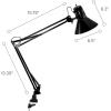imageBostitch Office VLF100 LED Swing Arm Desk Lamp with Clamp Mount 36quot Reach Includes LED BulbBlack36 Reach