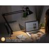 imageBostitch Office VLF100 LED Swing Arm Desk Lamp with Clamp Mount 36quot Reach Includes LED BulbBlack36 Reach
