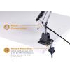 imageBostitch Office VLF100 LED Swing Arm Desk Lamp with Clamp Mount 36quot Reach Includes LED BulbBlackClamp