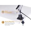 imageBostitch Office VLF100 LED Swing Arm Desk Lamp with Clamp Mount 36quot Reach Includes LED BulbBlackClamp