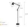 imageBostitch Office VLF100 LED Swing Arm Desk Lamp with Clamp Mount 36quot Reach Includes LED BulbBlackFloor