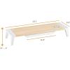 imageBostitch Office Wooden Monitor Stand with Wireless Charging Pad Drawer for Storage Adjustable Height Riser Includes Removable NonSkid Rubber Feet  Wood Grain and White STND2408WHWoodGrain Riser