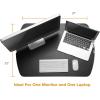 imageBostitch Office Wooden Monitor Stand with Wireless Charging Pad Drawer for Storage Adjustable Height Riser Includes Removable NonSkid Rubber Feet  Wood Grain and White STND2408WHSitStand