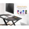 imageBostitch Office Wooden Monitor Stand with Wireless Charging Pad Drawer for Storage Adjustable Height Riser Includes Removable NonSkid Rubber Feet  Wood Grain and White STND2408WHSitStand