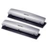 imageBostitch Office Premium 3 Hole Punch 12 Sheet Capacity Metal Rubber Base EasyClean Tray Silver 2Pack2 Pack