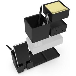 imageBostitch Konnect Qi Certified Wireless Charging Desk Accessory Kit with Pencil CupsBlack
