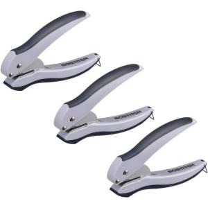 imageBostitch Office EZ Squeeze OneHole Punch 10 Sheet Capacity Lightweight GrayBlue 24023 Pack
