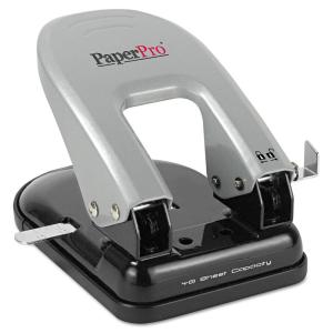 imageBostitch Office EZ Squeeze Reduced Effort 2Hole Punch 2 Sheets Locking Handle Silver 23140 Sheets
