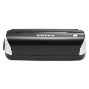 imageBostitch Office Electric 3Hole Punch AC Adapter or Battery Powered Max Sheet Capacity 12 Sheets Black EHP3BLKElectric 3 Hole