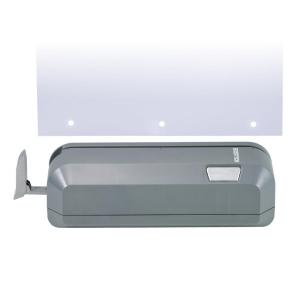 imageBostitch Office Electric 3Hole Punch Dual Paper Loading Heavy Duty JamFree 20 Sheet Capacity AC Adapter or Battery Powered Space Saving Black EHP20BLKGrey