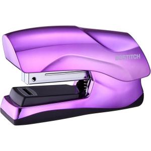 imageBostitch Office Heavy Duty Stapler 40 Sheet Capacity No Jam Half Strip Fits into the Palm of Your Hand For Classroom Office or Desk GrayMetallic Purple