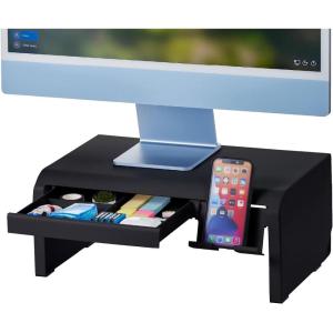imageBostitch Office Konnect Adjustable Monitor Stand Riser 4 Height Adjustments Builtin Cable Management Rubber Feet  BlackBlack