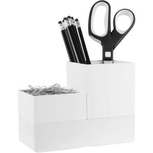 imageBostitch Office Konnect Desk Organizer Accessory Tray ampamp Storage Cup Bundle Stacks for Desktop Storage Makeup Organization White