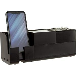 imageBostitch Office Konnect Desk Organizer and Charging Station 2 USB Ports ampamp 2 Plugs Charges Phones ampamp Tablets Accessory Tray 4Piece Design Black