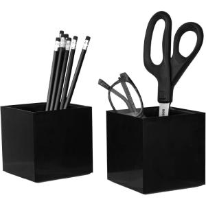 imageBostitch Office Konnect Pencil Cup Desk Organizer Pen Cup 2Pack Black2 Pack