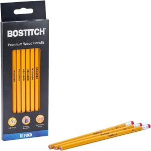 imageBostitch Office Premium 2 Pencils American Cedar Wood PreSharpened HB Graphite 144Pack10 Pack