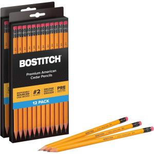 imageBostitch Office Premium 2 Pencils American Cedar Wood PreSharpened HB Graphite 144Pack24 Pack