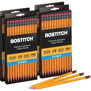 imageBostitch Office Premium 2 Pencils American Cedar Wood PreSharpened HB Graphite 144Pack48 Pack