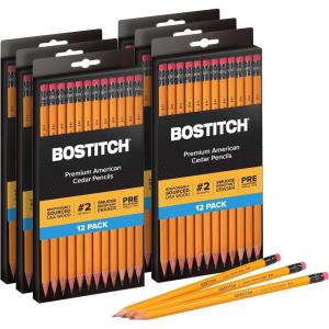 imageBostitch Office Premium 2 Pencils American Cedar Wood PreSharpened HB Graphite 144Pack72 Pack
