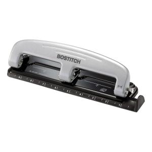imageBostitch Office inPRESS 12 Reduced Effort ThreeHole Punch SilverBlack 210112 Sheet Black