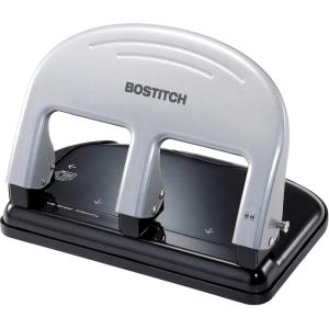 imageBostitch Office inPRESS 12 Reduced Effort ThreeHole Punch SilverBlack 210140 Sheet Black