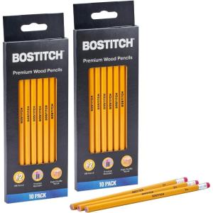 imageBostitch Premium 2 Pencils Premium Wood Unsharpened HB Graphite 20Count