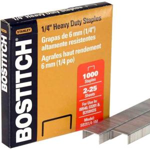 imageStanley Bostitch 104554 Premium Heavy Duty Staples 025Inch Leg Length 1000Box SB35141M