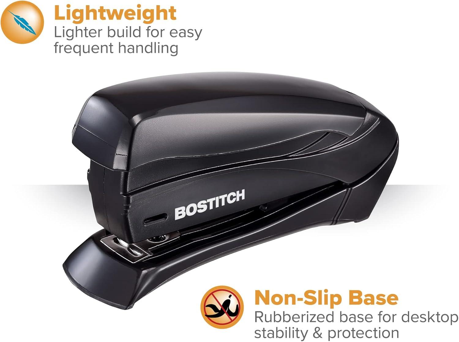 imageBostitch Office Inspire 15 Sheet Stapler  One Finger No Effort Spring Powered Stapler  Assorted Colors No Color Choice 1491Black
