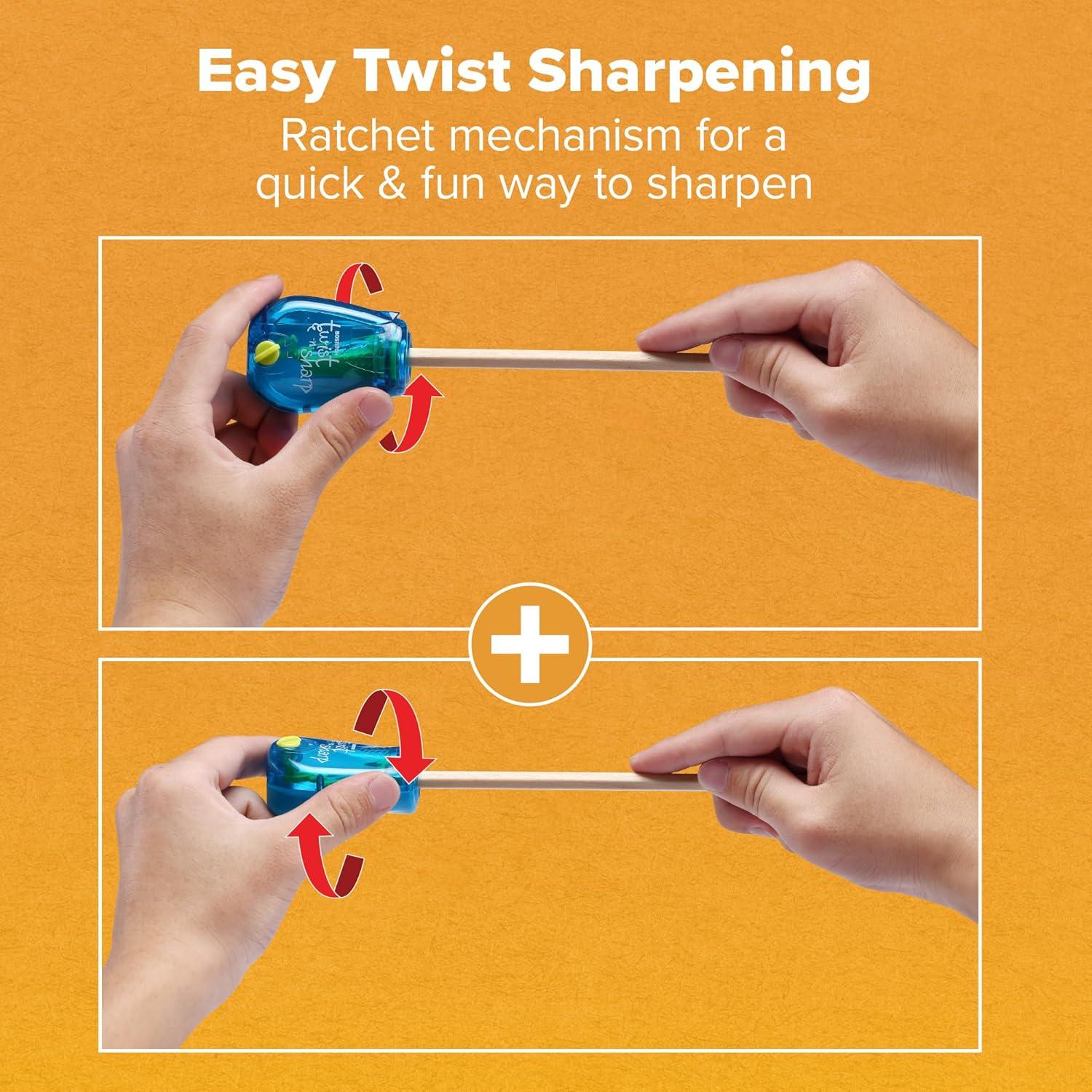 imageBostitch Office TwistnSharp Pencil Sharpener for Kids ampamp Colored Pencils Pink PS1PINKECAssorted