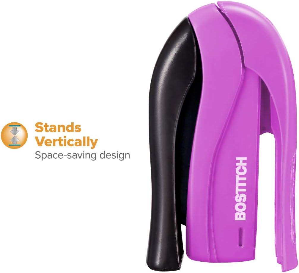 imageBostitch Office inSHAPE Compact Stapler 15 Sheet Capacity One Finger No Effort Spring Powered PurpleAssorted Stapler  No Color Choice