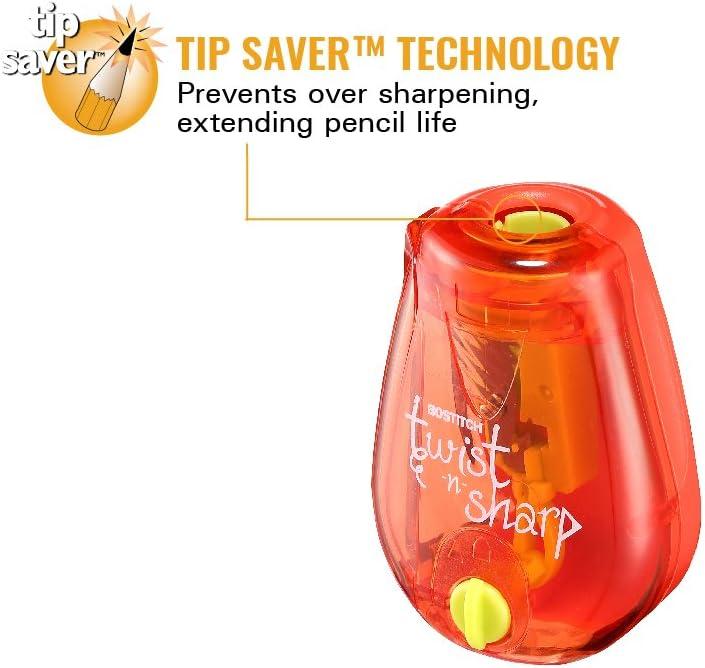 imageBostitch TwistnSharp Pencil Sharpener 2Pack For Kids ampamp Colored Pencils Assorted Colors PS1ADJ2PK