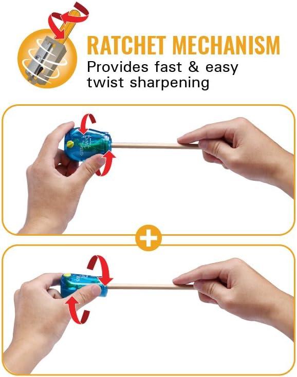 imageBostitch TwistnSharp Pencil Sharpener 2Pack For Kids ampamp Colored Pencils Assorted Colors PS1ADJ2PK