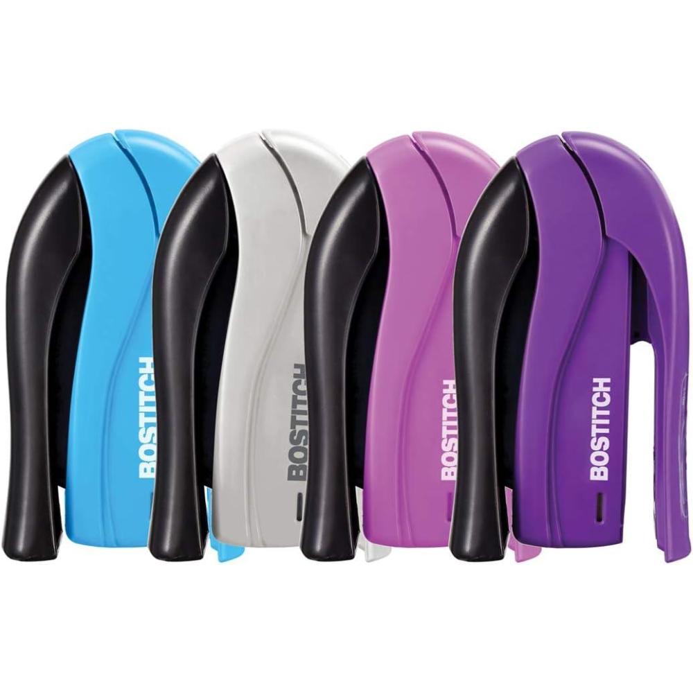 imageBostitch Office inSHAPE Compact Stapler 15 Sheet Capacity One Finger No Effort Spring Powered PurpleAssorted Stapler  No Color Choice