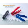 imageBostitch EZ Squeeze Hole Punch  3Pack Single Hole Punch 10 Sheet Capacity Ideal for Kids and Adults Black Red and Blue