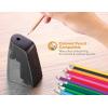 imageBostitch Office Battery Pencil Sharpener Hinged Tray Colored Pencil Compatible Black BPS2BLACK BPS2Blue