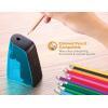 imageBostitch Office Battery Pencil Sharpener Hinged Tray Colored Pencil Compatible Blue BPS2BLUE BPS2BLK