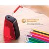 imageBostitch Office Battery Pencil Sharpener Hinged Tray Colored Pencil Compatible Red BPS2RED