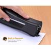 imageBostitch Office Dynamo 4 in 1 Standup Stapler Includes 420 Staples 20 Sheet Capacity Integrated Pencil Sharpener Staple Remover ampamp Staple Storage MagentaBlack