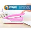 imageBostitch Office InPower SpringPowered Desktop Stapler 20 Sheet Capacity One Finger Stapling Includes 210 Staples Jam Free Opens for Tacking GreenPink